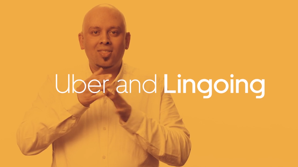 Uber Lingoing - person with tagline